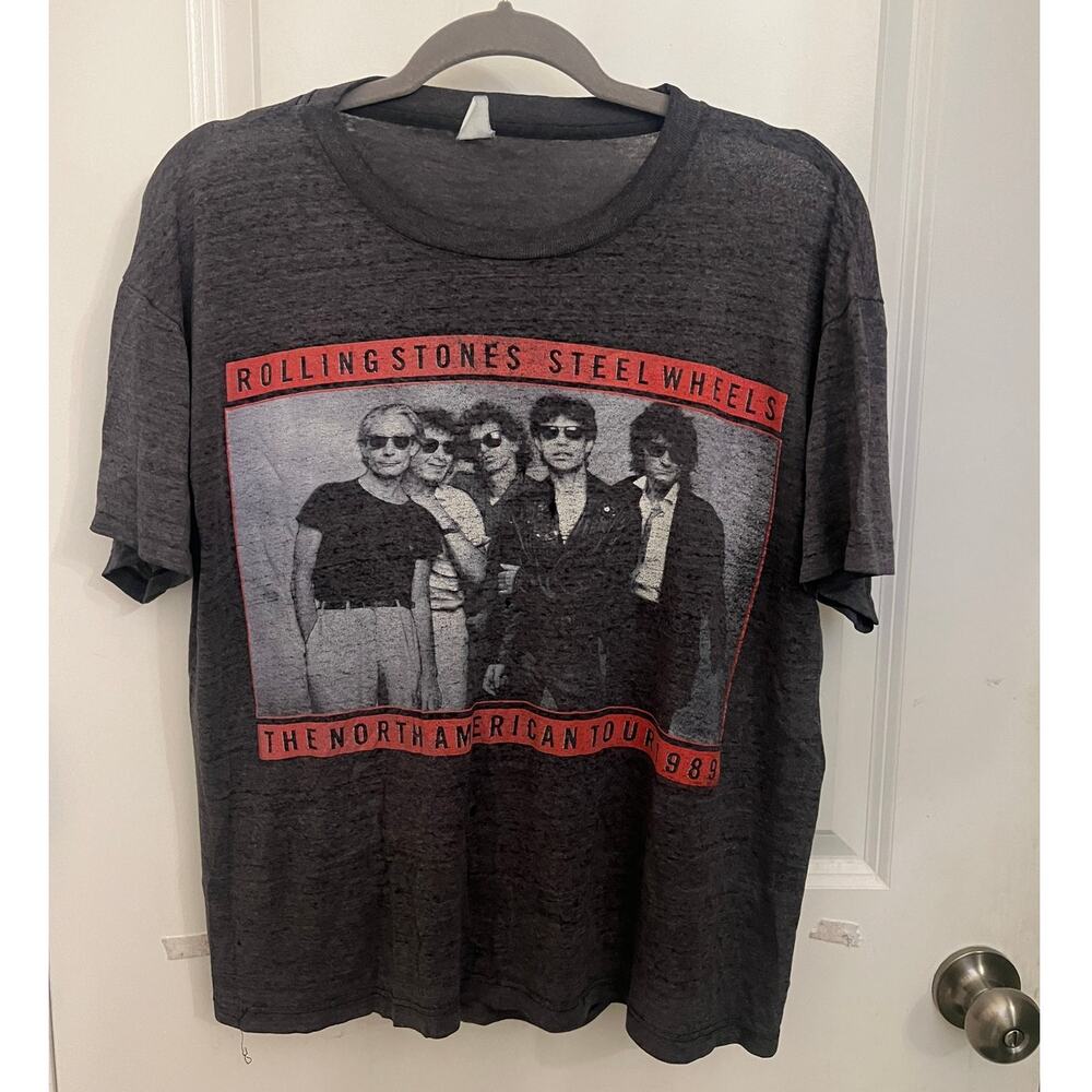 VTG 1989 Rolling Stones Steel Wheels North American Tour t-shirt Trashed 80's